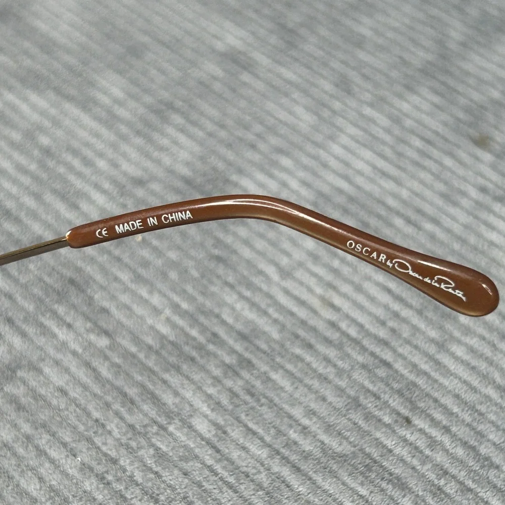 Oscar by Oscar de la Renta OS226 059 135 Silver Brown Y2k Eyeglass Frames